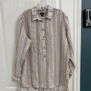 ROOTS Linen Striped Tunic Top